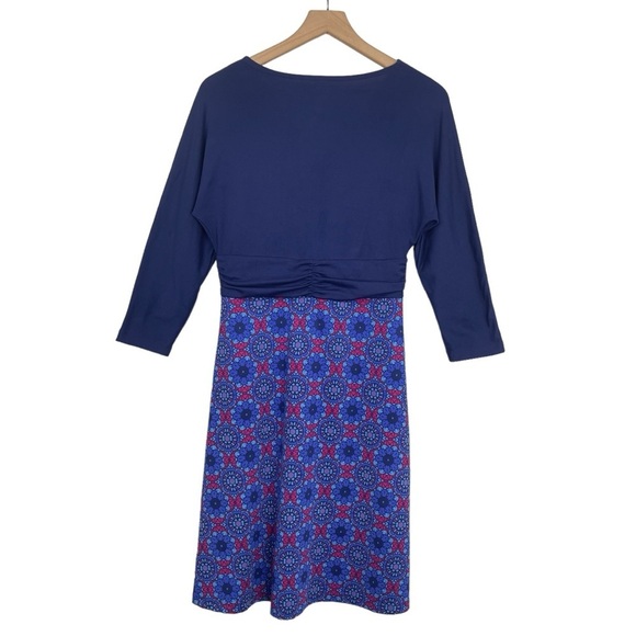 Title Nine Dress Small Twist Front Geometric Print Fit Flare Knee Length Stretch - Picture 6 of 10